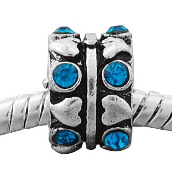 March Birthstone Hearts Charm European Bead Compatible for Most European Snake Chain Bracelet - Sexy Sparkles Fashion Jewelry - 2