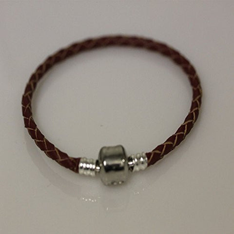 7.0" High Quality Dark Red Real Leather Bracelet For European Snake Chain Charms - Sexy Sparkles Fashion Jewelry