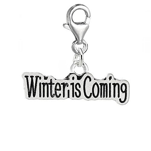 Winter Is Coming Clip On For Bracelet Charm Pendant for European Charm Jewelry w/ Lobster Clasp