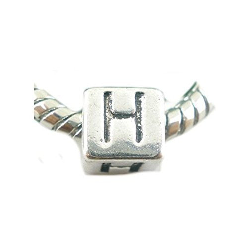 One Alphabet Block Beads Letter H for European Snake Chain Charm Braclets - Sexy Sparkles Fashion Jewelry