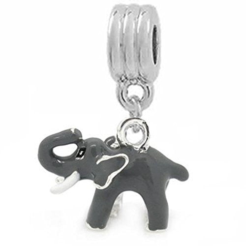 Gray Elephant European Bead Compatible for Most European Snake Chain Bracelet