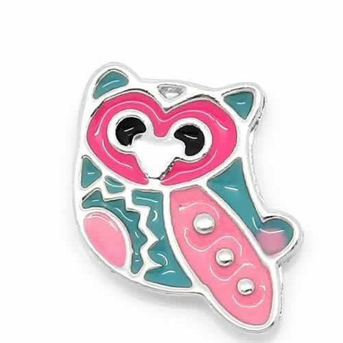 Pink Owl Floating Charm For Glass Living Memory Lockets - Sexy Sparkles Fashion Jewelry - 5