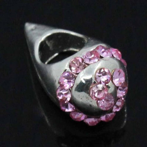Ice Cream Cone Charm w/ Pink  Crystals for Snake Chain Charm Bracelet - Sexy Sparkles Fashion Jewelry - 2