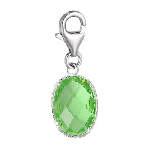 Copper Charm Pendants August Birthstone Triangle Bright Sparkly Silver  Cubic Zirconia Faceted - Sexy Sparkles Fashion Jewelry