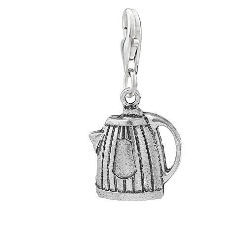 Teapot Kettle Clip on Pendant Charm for Bracelet or Necklace - Sexy Sparkles Fashion Jewelry