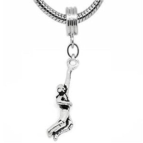 Basketball Player Dangle Bead European Bead Compatible for Most European Snake Chain Charm Bracelet - Sexy Sparkles Fashion Jewelry - 1