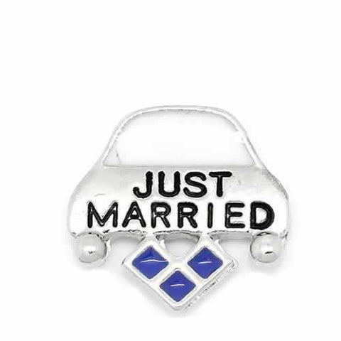 "Just Married"Floating Charms For Glass Living Memory Lockets - Sexy Sparkles Fashion Jewelry - 5