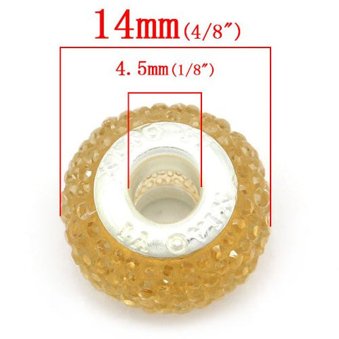 Champagne Glitter Charm fits European Snake Chain Charm Bracelets - Sexy Sparkles Fashion Jewelry - 3