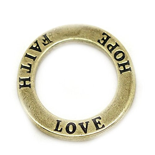Love Hope Faith Ring Charm Pendant for Necklace - Sexy Sparkles Fashion Jewelry - 1