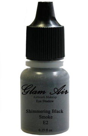 Set of Three (3) Shades of Glam Air Airbrush Eye Shadow Makeup E2 Shimmering Black Smoke, E12 Bronze Godess and E24 Light Mint Shimmer Water-based Formula Last All Day (For All Skin Types) 0.25oz Bottles - Sexy Sparkles Fashion Jewelry - 2