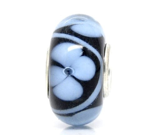 Two (2) Glass Murano Bead Spacer For Snake Chain Charm Bracelet - Sexy Sparkles Fashion Jewelry - 1