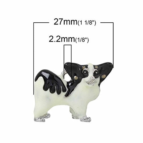 Black & off-white Dog Pendant Charm Bead for Bracelet or Necklace - Sexy Sparkles Fashion Jewelry - 2
