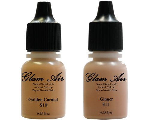 Glam Air Airbrush Water-based Foundation in Set of Two (2) Assorted Tan Satin Shades S10-S11 0.25oz - Sexy Sparkles Fashion Jewelry - 1