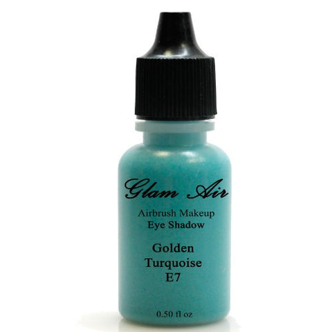 Large Bottle Glam Air Airbrush E7 Golden Turquoise Eye Shadow Water-based Makeup - Sexy Sparkles Fashion Jewelry - 1