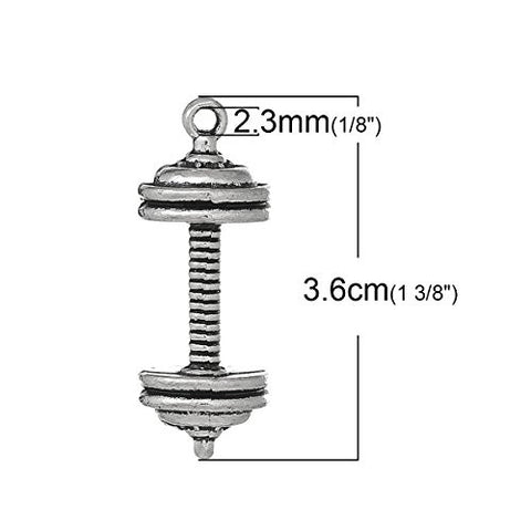 Dumbbell Charm Pendant for Necklace - Sexy Sparkles Fashion Jewelry - 2