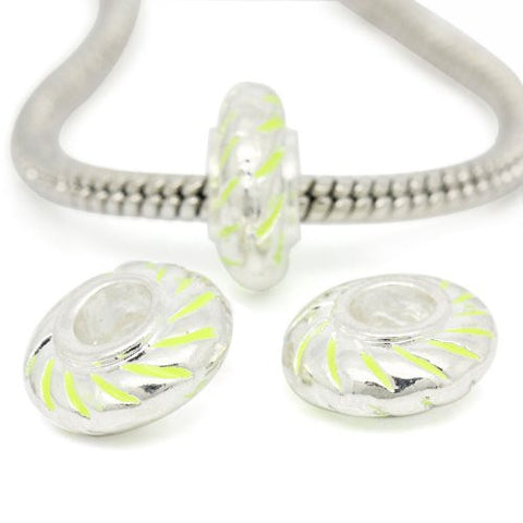 Round Floresent Bead Compatible for Most European Snake Chain BraceletFor Snake Chain Bracelet (Florescent Green) - Sexy Sparkles Fashion Jewelry - 2
