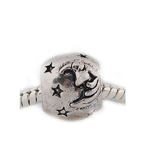 Moon and Stars Charm European Bead Compatible for Most European Snake Chain Bracelet - Sexy Sparkles Fashion Jewelry - 1