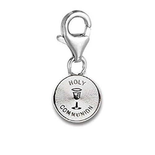2 Sided Holy Communion Clip on Pendant for European Charm Jewelry w/ Lobster Clasp - Sexy Sparkles Fashion Jewelry