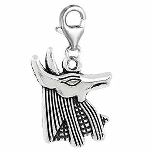 Clip on Egyptian Anubis Pharoah Charm for European Jewelry w/ Lobster Clasp - Sexy Sparkles Fashion Jewelry - 1