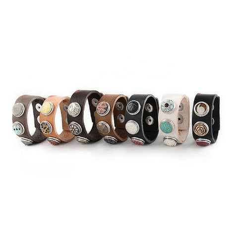 Starter Interchangeable Snap Leather Bracelet and Chunk Charm - Sexy Sparkles Fashion Jewelry - 4