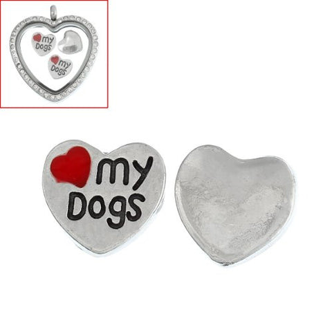 Love My Dogs Floating Charm For Glass Living Memory Lockets - Sexy Sparkles Fashion Jewelry - 3