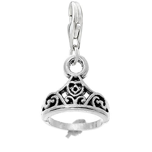 Princess Crown Clip on Pendant Charm for Bracelet or Necklace - Sexy Sparkles Fashion Jewelry