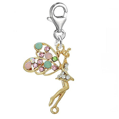 Multi  Fairy Clip on Pendant for European Charm Jewelry w/ Lobster Clasp