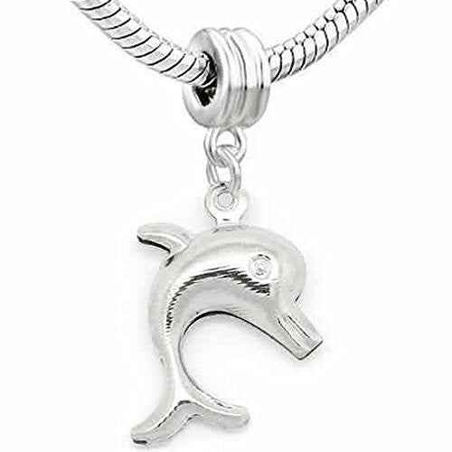 Dolphin 3d Dangle Spacer Charm European Bead Compatible for Most European Snake Chain Bracelet - Sexy Sparkles Fashion Jewelry - 1