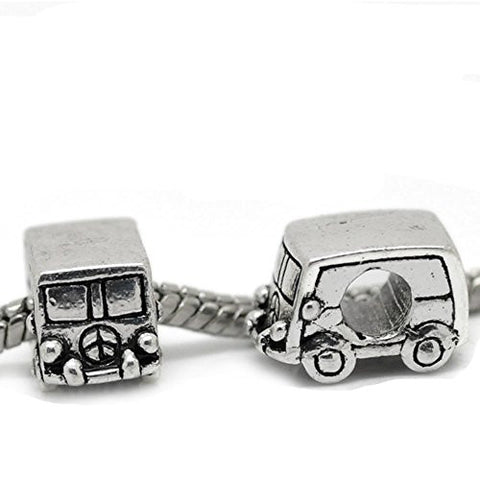 Peace Volkswagon Van Bead Charm Spacer for Snake Chain Charm Bracelet - Sexy Sparkles Fashion Jewelry - 1