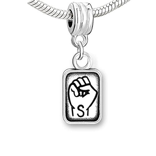 Sign Lauguage Charms Alphabet Letter European Bead Compatible for Most European Snake Chain Bracelet (S) - Sexy Sparkles Fashion Jewelry