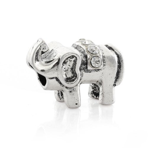 Elephant with  Crystals Charm European Bead Compatible for Most European Snake Chain Bracelet - Sexy Sparkles Fashion Jewelry - 1