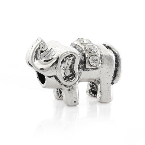 Elephant with  Crystals Charm European Bead Compatible for Most European Snake Chain Bracelet - Sexy Sparkles Fashion Jewelry - 1