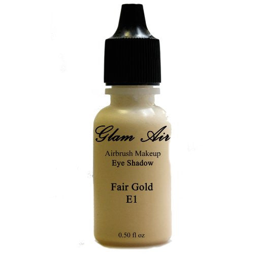 Large Bottle Glam Air Airbrush E1 Fair Gold Eye Shadow Water-based Makeup 0.50oz - Sexy Sparkles Fashion Jewelry - 1