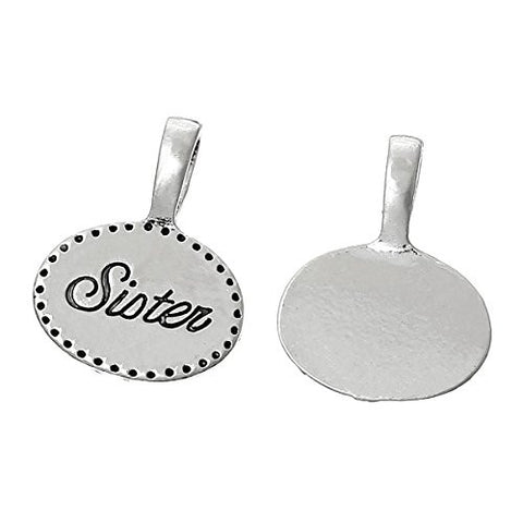 Sister charm Pendant for Necklace - Sexy Sparkles Fashion Jewelry - 2