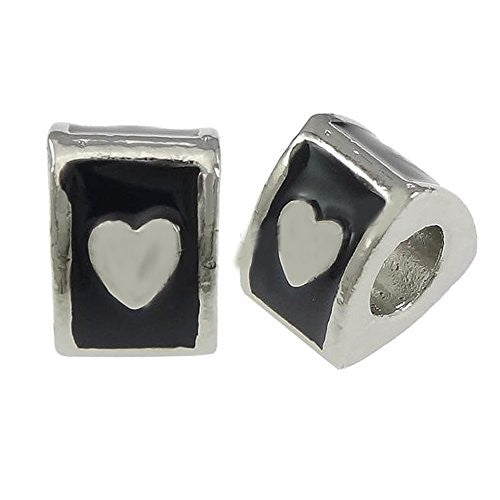 Triangle Heart Charm Bead Compatible with European snake charm bracelets - Sexy Sparkles Fashion Jewelry