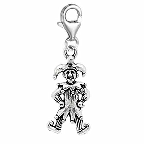Clown Charm Clip on for Bracelet Charm Pendant for European Charm Jewelry w/ Lobster Clasp - Sexy Sparkles Fashion Jewelry