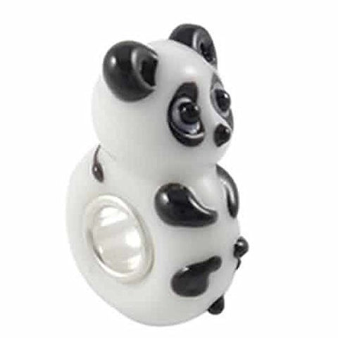 Panda Bear Murano Glass Charm European Bead Compatible for Most European Snake Chain Bracelet - Sexy Sparkles Fashion Jewelry - 1
