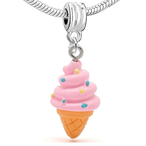 Ice Cream Bead Compatible for Most European Snake Chain Bracelet (Pink) - Sexy Sparkles Fashion Jewelry
