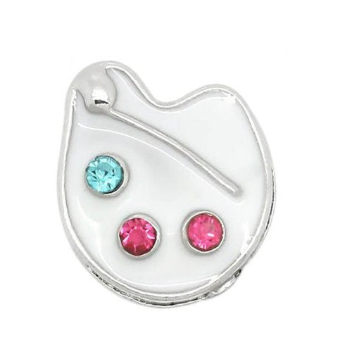 Painter Pallette Floating Charms For Glass Living Memory Lockets - Sexy Sparkles Fashion Jewelry - 1