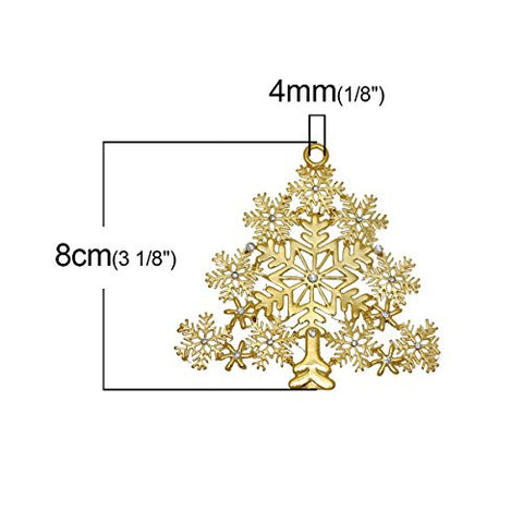 Large Christmas Tree Snowflake Pendant for Necklace or Decoration - Sexy Sparkles Fashion Jewelry - 3