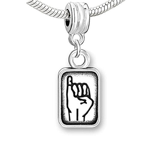 Sign Lauguage Charms Alphabet Letter European Bead Compatible for Most European Snake Chain Bracelet (I) - Sexy Sparkles Fashion Jewelry