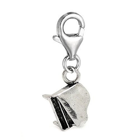 Clip on Grand Piano Charm Pendant for European Jewelry w/ Lobster Clasp - Sexy Sparkles Fashion Jewelry - 1