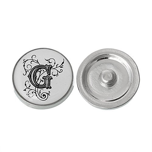 Alphabet Letter G Chunk Snap Button Fits Snaps Chunk Bracelet - Sexy Sparkles Fashion Jewelry - 1