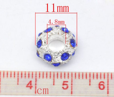Dark Blue Rhinestone Birthstone Charm fits European Snake Chain Charm Bracelet - Sexy Sparkles Fashion Jewelry - 2