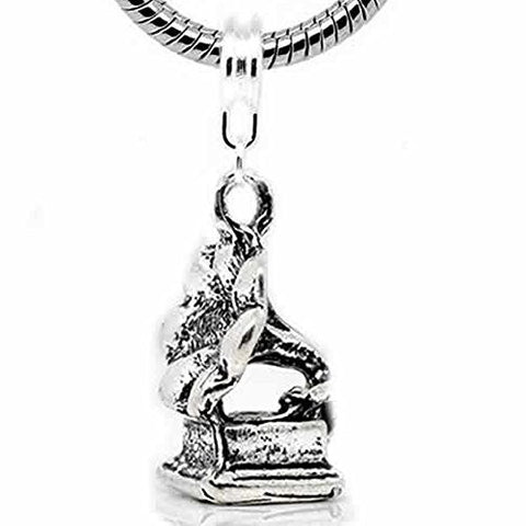 Gramophone Dangle Bead Spacer for Snake Chain Charm Bracelet - Sexy Sparkles Fashion Jewelry - 1