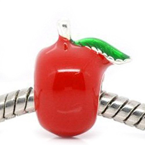 Red Apple Enamel European Bead Compatible for Most European Snake Chain Bracelet - Sexy Sparkles Fashion Jewelry - 1