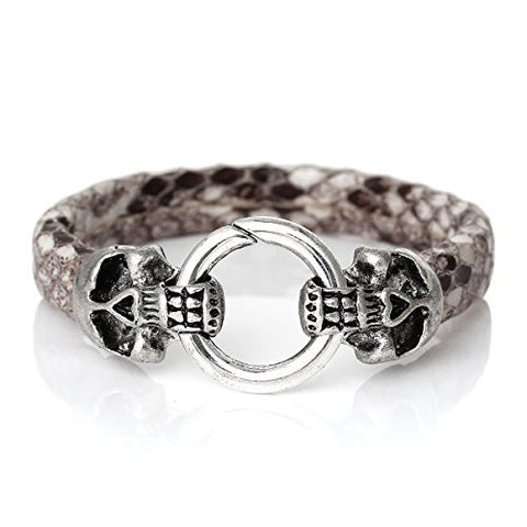 Grey Snake Style Fashion Bracelet with Snake Clasp 22cm X1.5cm(8 5/8 X 5/8) - Sexy Sparkles Fashion Jewelry - 1