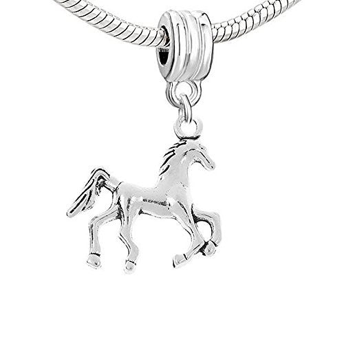 Galloping Horse Dangle Bead Charm Spacer for Snake Chain Charm Bracelet