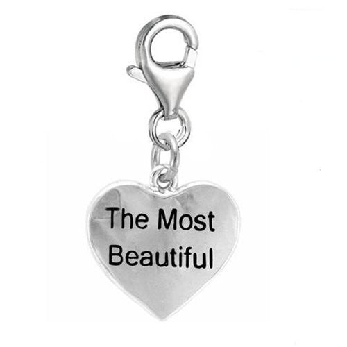 The Most Beautiful heart Clip On For Bracelet Charm Pendant for European Charm Jewelry w/ Lobster Clasp - Sexy Sparkles Fashion Jewelry