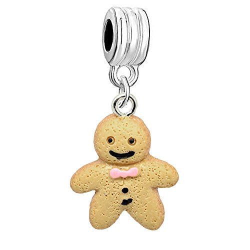 Ginger Bread Man Dangle Charm Bead Compatible with European Snake Chain Bracelet - Sexy Sparkles Fashion Jewelry